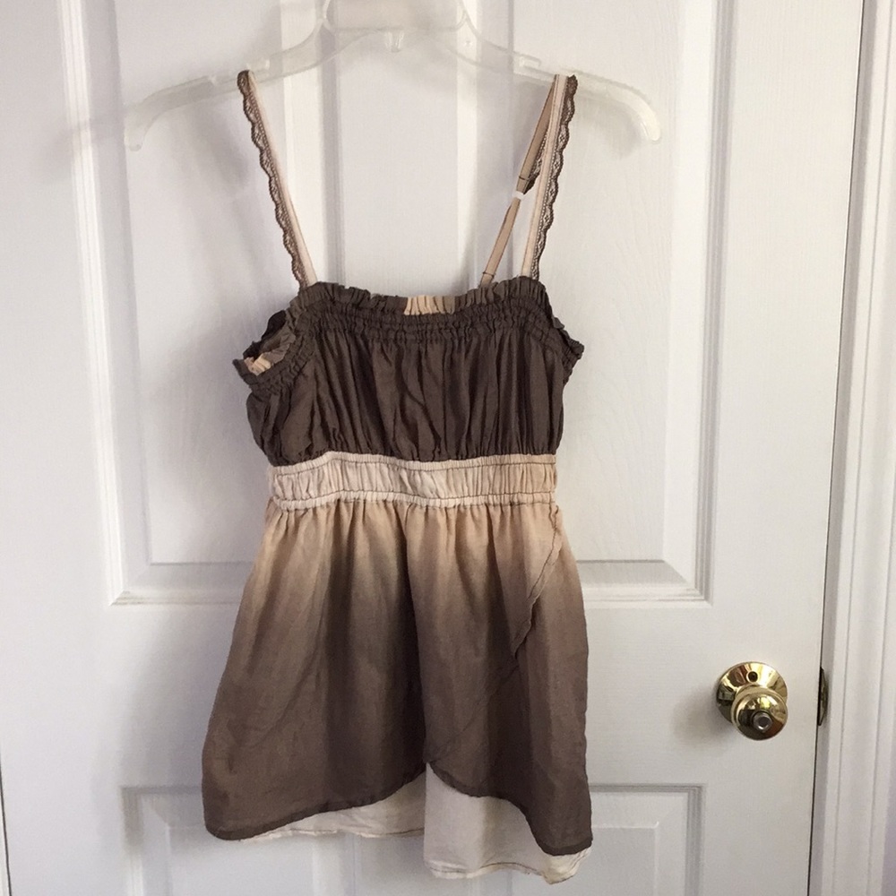 Metropark Ombré Brown Lace Tank